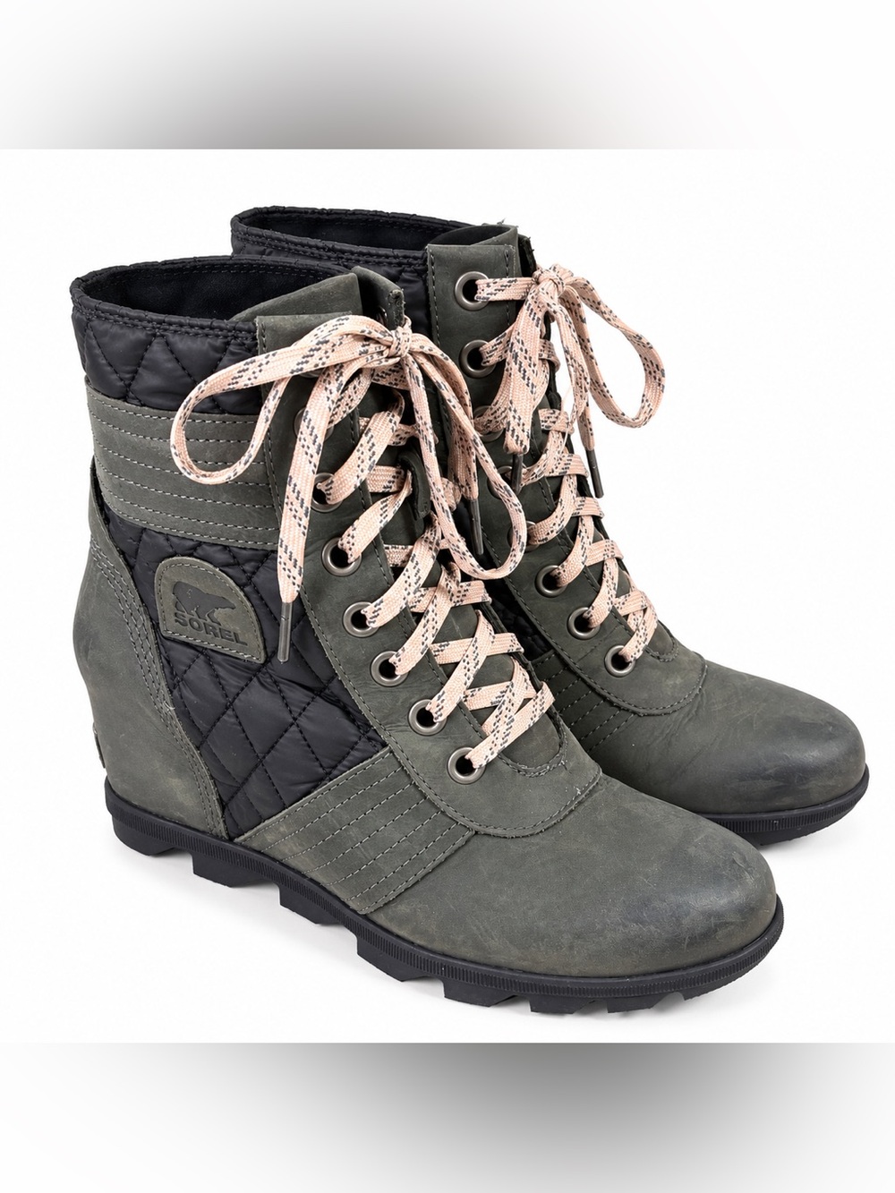 Sorel Lexie Wedge Quilted Lace-Up Boots | Women’s 10